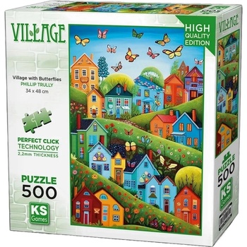 KS Games Пъзел KS Games от 500 части - Селце с пеперуди (20079)