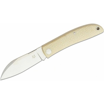 FOX Knives Livri Slipjoint Folding Knife, M390 Blade, Micarta Handles, Leather Pouch FX-273 MI