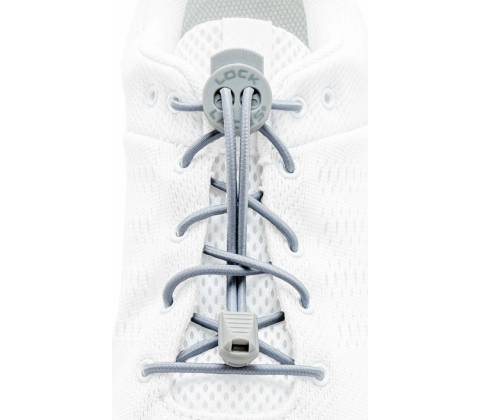 Lock Laces gumové solid šedé
