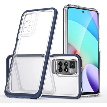 HQWear Прозрачен кейс 3в1 за Xiaomi Redmi 10 с гел рамка, син (9145576243091)