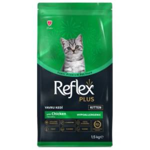 Lider Pet Food Reflex Plus Chicken Kitten - Пълноценна храна за подрастващи котки от всички породи с пилешко месо 1, 5 кг, Турция