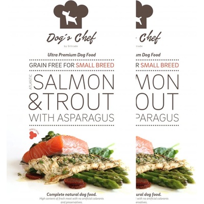 Dog´s Chef Atlantic Salmon & Trout with Asparagus Small Breed 2 x 6 kg