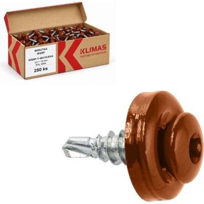 Klimas Wkret-Met 4,8x19mm - 250 ks - Skrutka samozávrtná pre spojenie plechov v presahu do 2x1,25mm, RAL 8004, WSBP-T