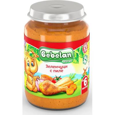 Bebelan Пюре Bebelan Puree - Зеленчуци с пиле, 190 g (18684)