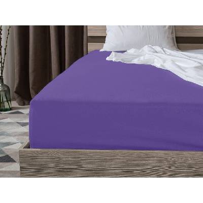 Textilomanie jersey prostěradlo tmavě fialové 180x200