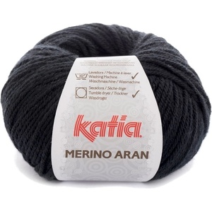 Katia Merino Aran 2 Black Плетива прежда (MA 2)