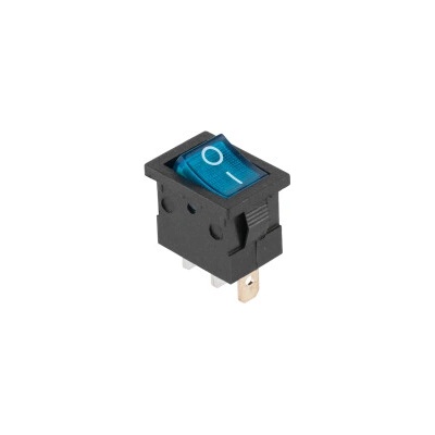 Kolískový mini prepínač 3-pin, 12V, modrý, podsvietený PRK0020C