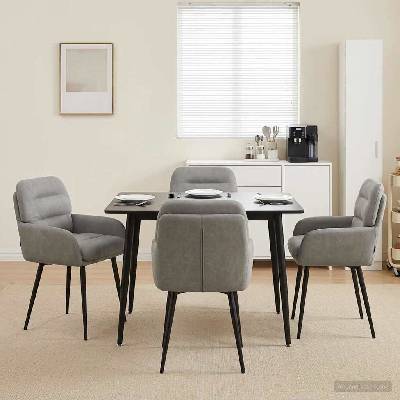 vidaXL Обедени столове 4 pcs Кадифе Светлосиво 59 x 59, 5 x 90 см (3428237)