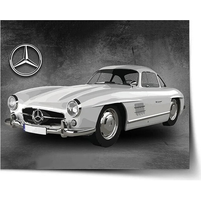 Sablio Plagát Mercedes-Benz 300 SL Sivé pozadie - 90x60 cm