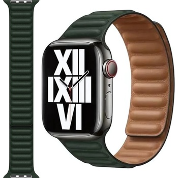 Apple Каишка за Apple Watch Band 41 мм, Leather M/L, Sequoia Green (ML7Q3ZM/A)