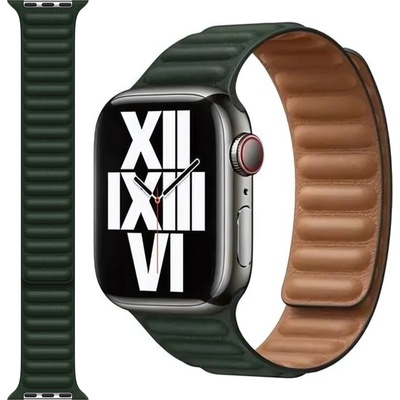 Apple Каишка за Apple Watch Band 41 мм, Leather M/L, Sequoia Green (ML7Q3ZM/A)