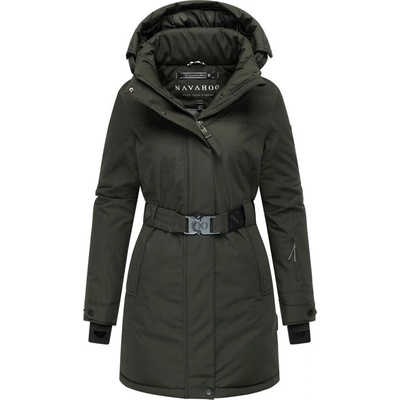 Navahoo Дамско зимно парка FROSTKUSS 14 с подвижен качулка и колан, dark olive (N-108-843.FROSTKUSS14.418_dark_olive)