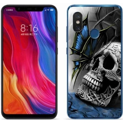 Pouzdro mmCase Gelové Xiaomi Mi 8 - motýl a lebka