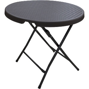 Mira-N HORECANO Кръгла сгъваема маса 80xh74 см POLYRATTAN КАФЯВ (RZY-80L) (0195379)