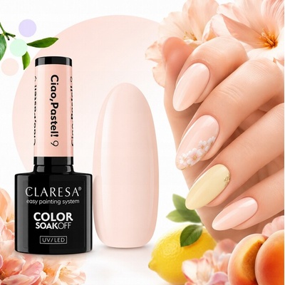 Claresa Hybridní lak na nehty 5g - Ciao Pastel! 9 Nude Broskvový