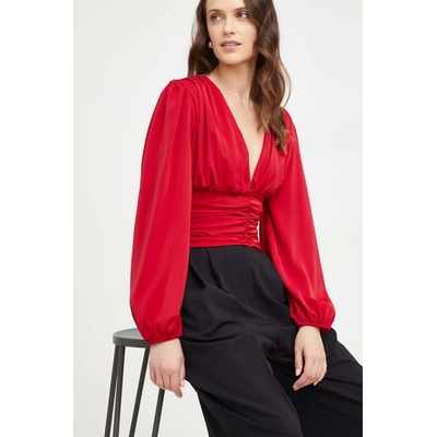ANSWEAR Блуза Answear Lab в червено с изчистен дизайн (11249.TWK)