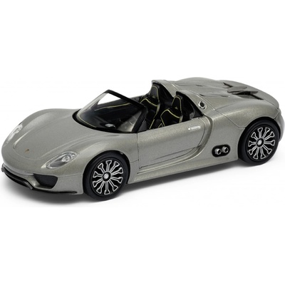 Welly Porsche 918 Spyder model stříbrná 1:34