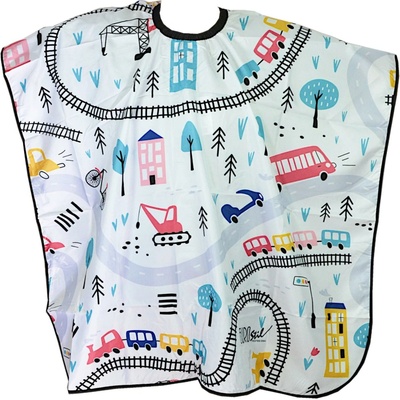 Eurostil detská kadernícka pláštenka biela autá