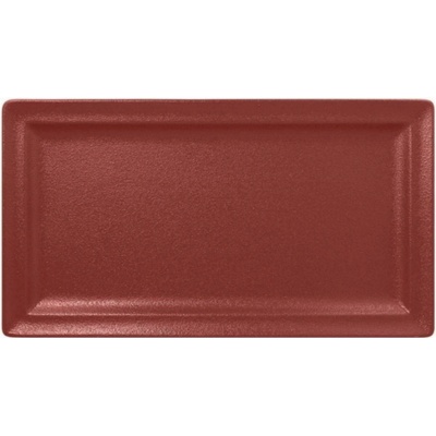 RAK Porcelain Neofusion talíř mělký obdélný tmavě červený 38 × 21 cm