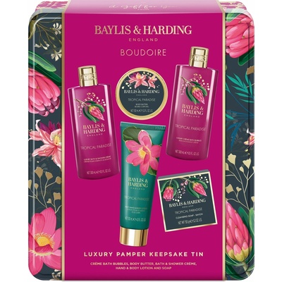 Baylis & Harding Boudoire pena do kúpeľa 300 ml + sprchový krém 300 ml + telové mlieko 130 ml + telové maslo 100 ml + tuhé mydlo 150 g