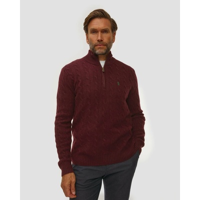 Polo Ralph Lauren pánsky vlnený sveter bordový