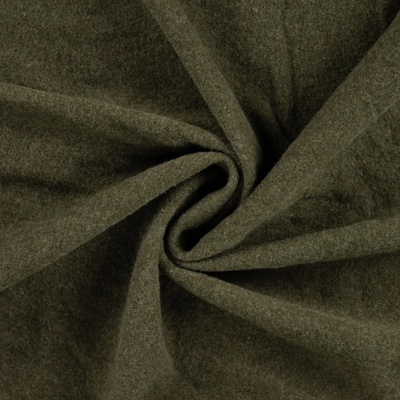 Funkční fleece 100% Merino vlna 280g - Zelená khaki melange