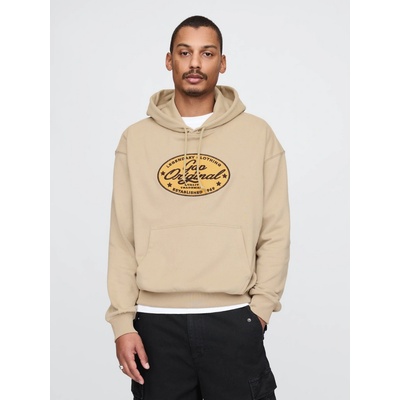 GAP Oversize mikina s logom béžová
