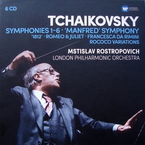 Warner Tchaikovsky: Mstislav Rostropovich: London Philharmonic Orchestra: Symphonies 1-6: 'Manfred' Symphony: '1821': Romeo & Juliet: Francesca Da Rimini: Rococo Varia - 6CD (049790)