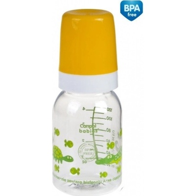 Canpol babies láhev plastová s potiskem Afrika bez BPA žlutá 120ml