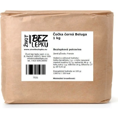 Život bez lepku Šošovica čierna Beluga 1 kg