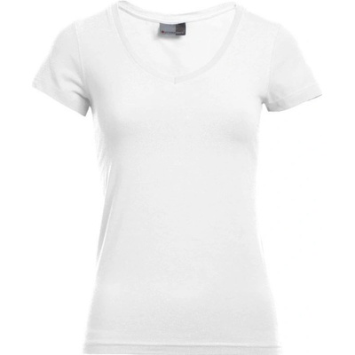 Promodoro Tričko 3086 Slim Fit s výstřihem do V krátký rukáv dámské COT-40308600101 Bílá