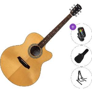 Pasadena PJC-500 All Solid Premium SET Natural Gloss Джъмбо китара
