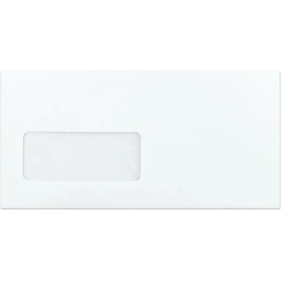 Bílá obálka s rovnou klopou s okénkem 110x220 mm (DL)