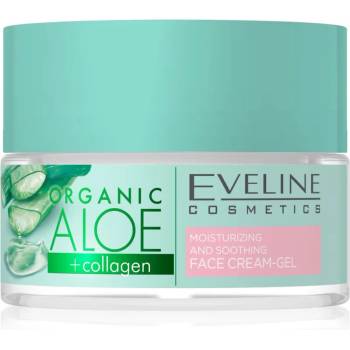 Eveline Cosmetics Organic Aloe+Collagen активен интензивен хидратиращ гел-крем с успокояващ ефект 50ml