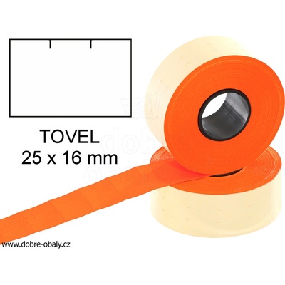 Cenové etikety 25x16mm, červené TOVEL