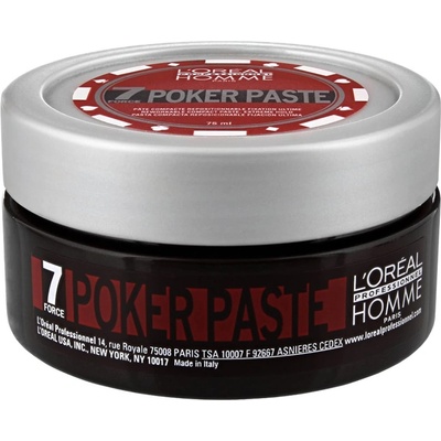 L'Oréal L'ORÉAL PROFESSIONNEL HOMME Poker Фиксираща паста Моделираща паста за коса мъжки 75ml