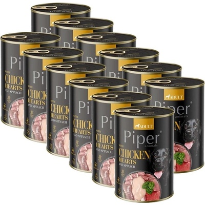 Piper Adult s kuracími srdciami a špenátom 12 x 400 g