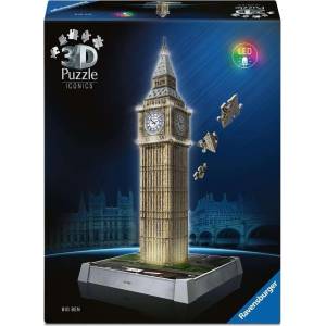 Ravensburger 3D пъзел Ravensburger от 216 части - Биг Бен със Светлини (12008025)