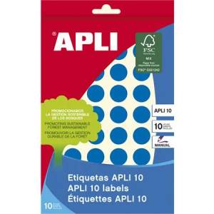 APLI Етикети, кръгли, 16 мм, с ръкописен текст, цветни, apli, сини, 432 етикета/пак 02739 (02739)