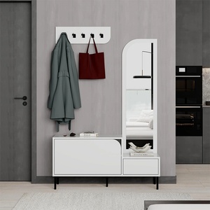 TopMebel Шкаф за обувки Mila TopMebel от меламин с закачалка в бял цвят 120x37x171, 6cm