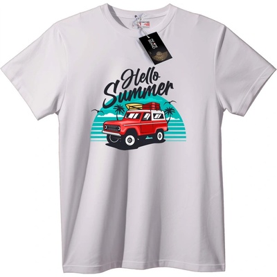 NOONEBRAND Тениска Здравей Лято Ретро Кола - 2XL, White