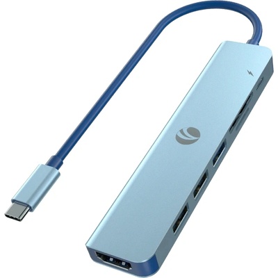 VCOM докинг станция Docking Station Type-C 7-in-1 - CUE18 - PD3.0 100W, HDMI, USB3.0 x 1, USB2.0 x 2, SD, TF (4895182218567)
