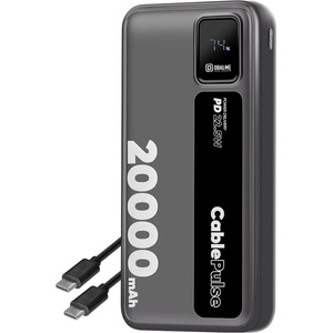 OBAL:ME Външна батерия с вградени USB-C и Lightning кабели и USB-C, USB-A портове и технология за бързо зареждане - OBALME CablePulse Power Bank With Build-in Cables 22.5W 20000 mAh (черен) (OMPWBC20K)