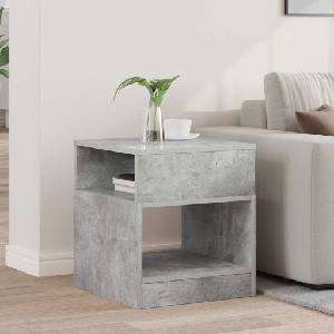 vidaXL Крайна масичка Циментено сиво 40, 5 x 40 x 45 см (890918)