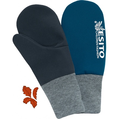 Esito Palcové rukavice softshell Duo šedá -petrolejová