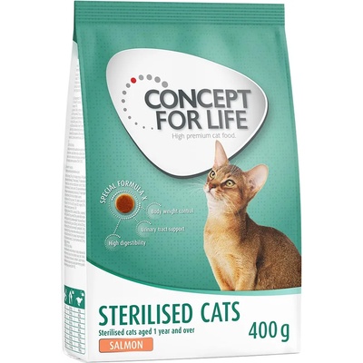 Concept for Life 400г Sterilised Cats Concept for Life, суха храна за котки със сьомга