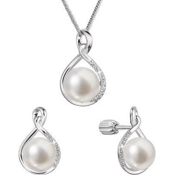 Evolution Group perlová souprava z říčních perel bílá 29058.1B