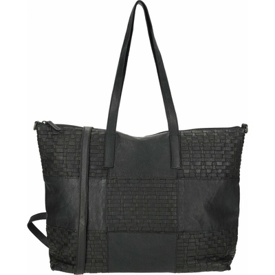 Enrico Benetti Proplétaná velká kožená shopper kabelka Sicily 89033-001 černá