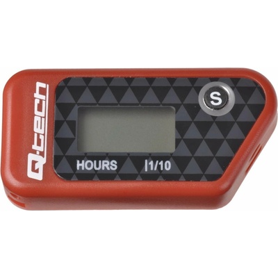 měřič motohodin bezdrátový s nulovatelným počítadlem, Q-TECH (červený) | Zboží Auto
