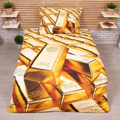 Jerry Fabrics 3D Obliečky Gold micro Polyester mikrovlákno 140x200 70x90